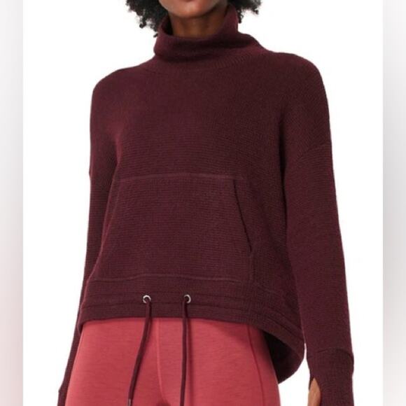 Sweaty Betty Athletic Sweatshirt in Black Cherry NWT Small size 6 small meidum - Picture 1 of 11